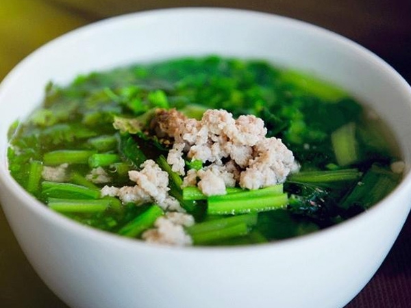 Canh cải xanh thịt