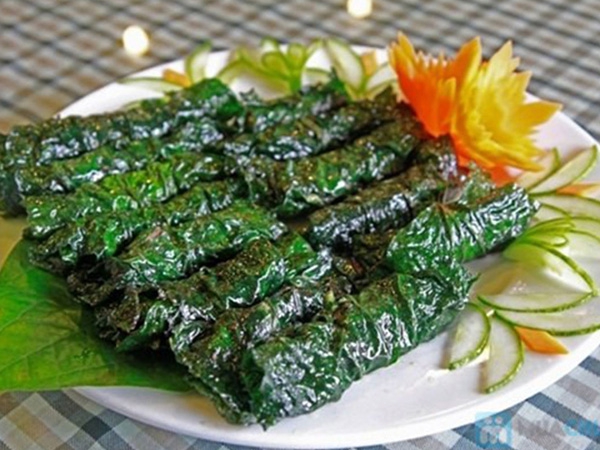 Bò cuốn lá lót nướng