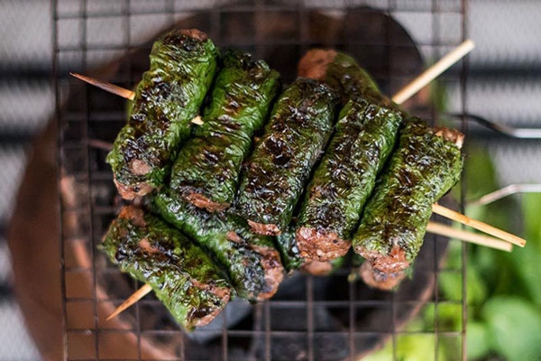 Bò cuốn lá lốt nướng