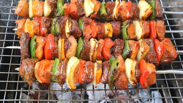 Ba chỉ xiên rau củ (5 xiên)